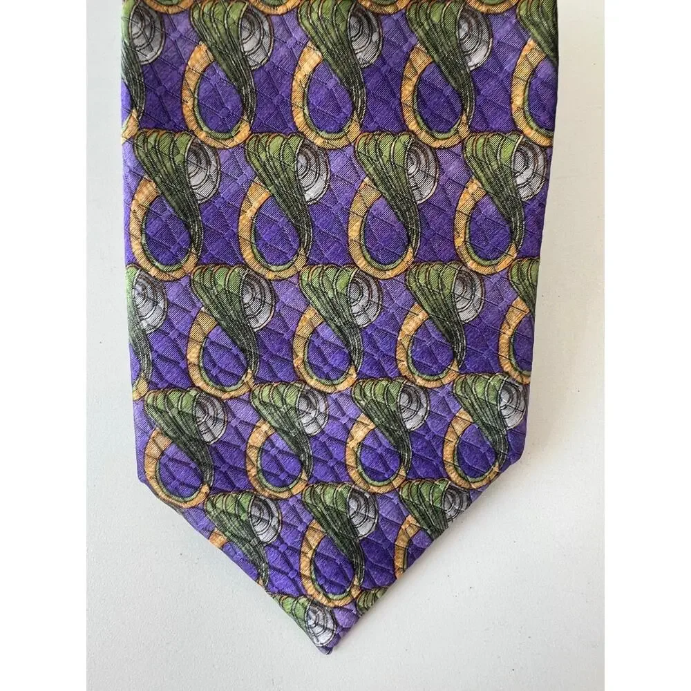 Kolte Couture Italy Limited Edition Silk Men's Neck Tie Purple Green SG